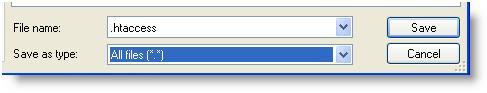 save htaccess file