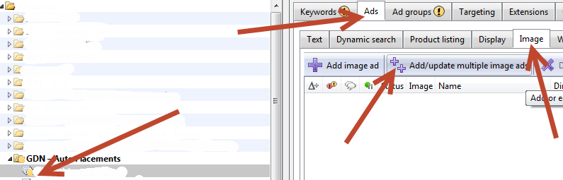 add or update multiple display ads adwords editor