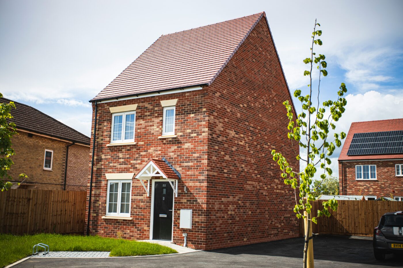 A new build house on edge of an estate